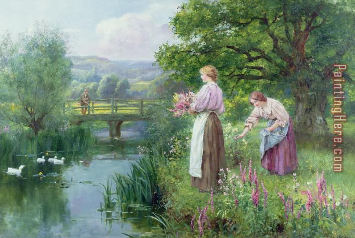 Henry John Yeend King Girls Collecting Flowers